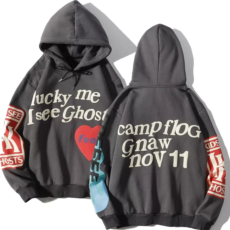 2021 Graffiti Letter Printed Hoodies Men Lucky Me I See Ghosts Mens Hooded Sweatshirt Fleece Pullover Streetwear
2021 Graffiti Letter Printed Hoodies Men Lucky Me I See Ghosts Mens Hooded Sweatshirt Fleece Pullover Streetwear