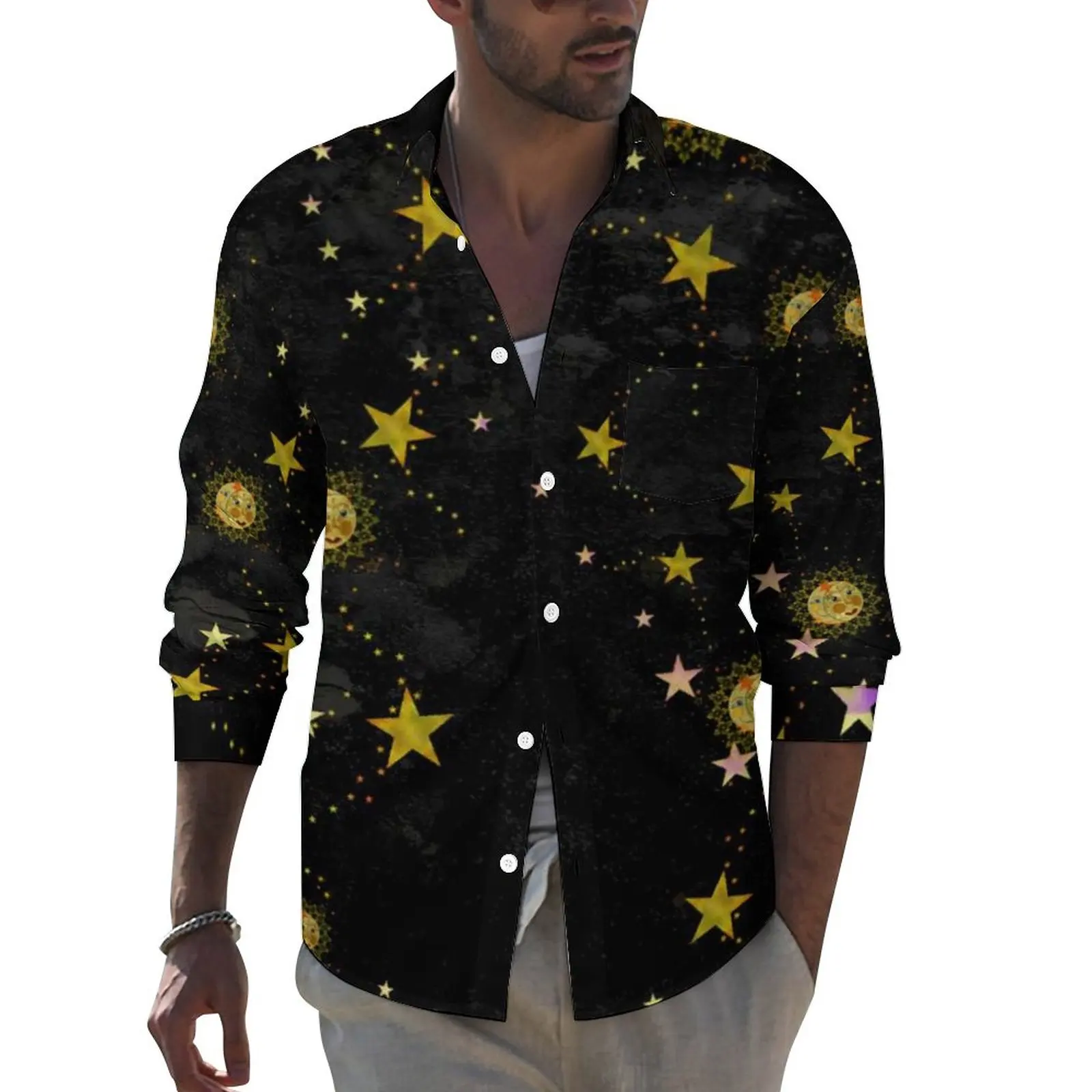 Sun Abstract Design Casual Shirts Men Moon and Stars Print Shirt Long Sleeve Fashion Funny Blouses Autumn Custom Clothes 3XL 4XL
Sun Abstract Design Casual Shirts Men Moon and Stars Print Shirt Long Sleeve Fashion Funny Blouses Autumn Custom Clothes 3XL 4XL
