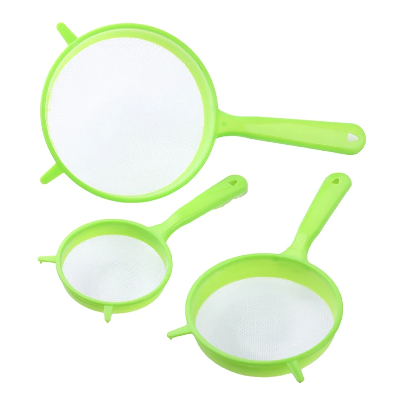 3PCS/Set Plastic Fine Mesh Scoop Strainer Colander Flour Sieve With Handle Juice Tea Strainer Tool Kitchen Tools Accessories
3PCS/Set Plastic Fine Mesh Scoop Strainer Colander Flour Sieve With Handle Juice Tea Strainer Tool Kitchen Tools Accessories
