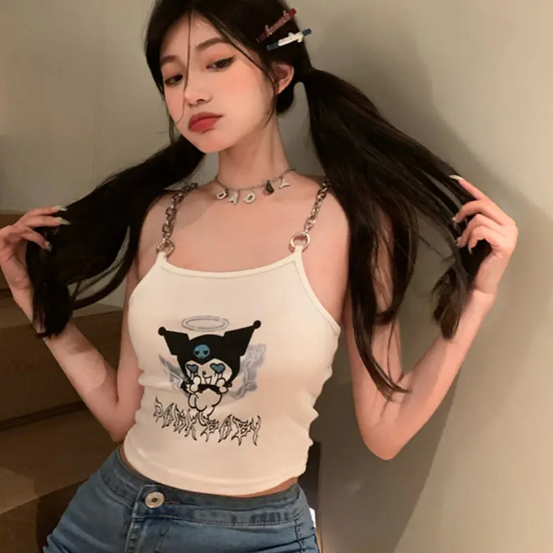 Kawaii Sanrio Kuromi сексуальный модный жилет на бретельках с цепочкой для улицы Лидер продаж футболка для девочек женский летний топ для студентов ...
Kawaii Sanrio Kuromi сексуальный модный жилет на бретельках с цепочкой для улицы Лидер продаж футболка для девочек женский летний топ для студентов ...