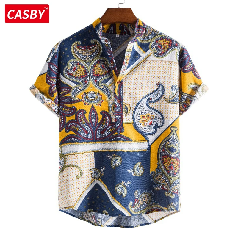 Casual Loose Mens Short Sleeve Shirts Vintage Pattern Printing Button Lapel Shirt Men 2021 Summer Fashion Beach Tops Streetwear
Casual Loose Mens Short Sleeve Shirts Vintage Pattern Printing Button Lapel Shirt Men 2021 Summer Fashion Beach Tops Streetwear