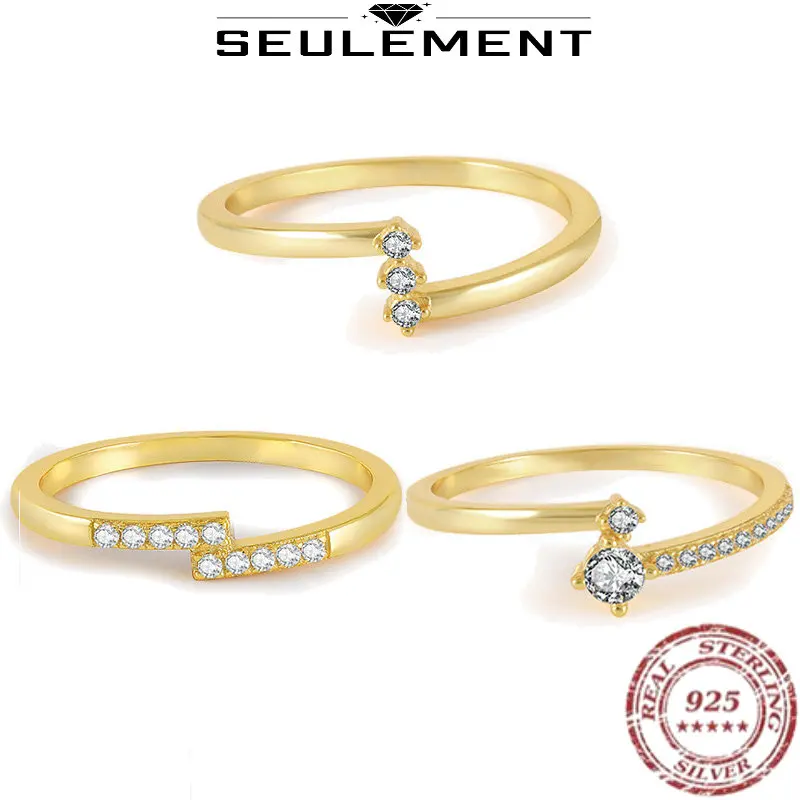 Seulement 925 Sterling Silver Plated 18K Gold Rings For Women Simple Elegant Shining Zircon Ring Slim Stackable Finger Rings
Seulement 925 Sterling Silver Plated 18K Gold Rings For Women Simple Elegant Shining Zircon Ring Slim Stackable Finger Rings