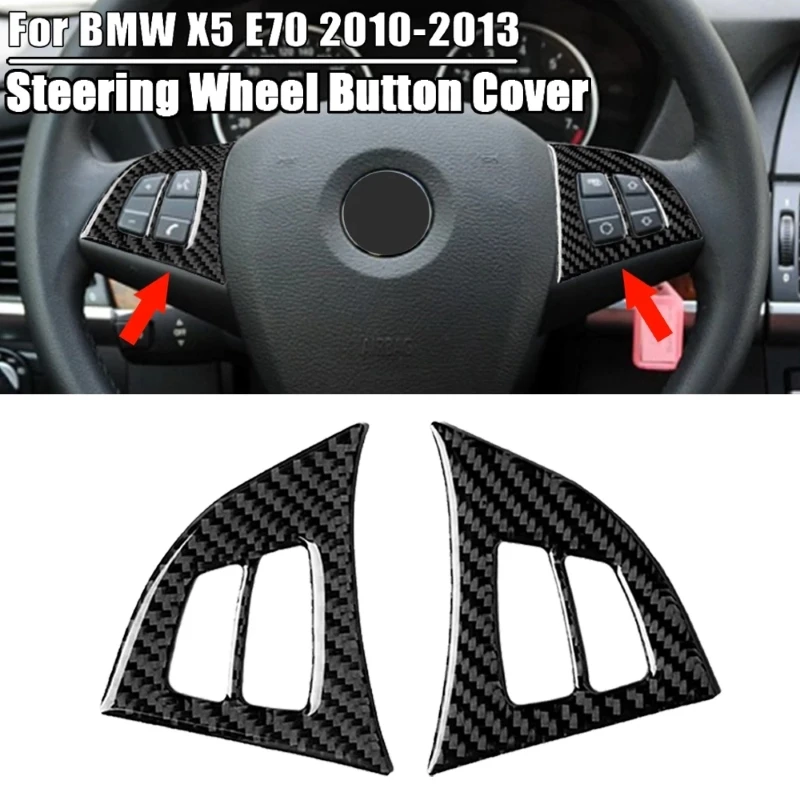 2PCS Carbon Fiber Car Steering Wheel Buttons Stickers Cover Trim For BMW X5 E70 2010-2013 Auto Styling
2PCS Carbon Fiber Car Steering Wheel Buttons Stickers Cover Trim For BMW X5 E70 2010-2013 Auto Styling