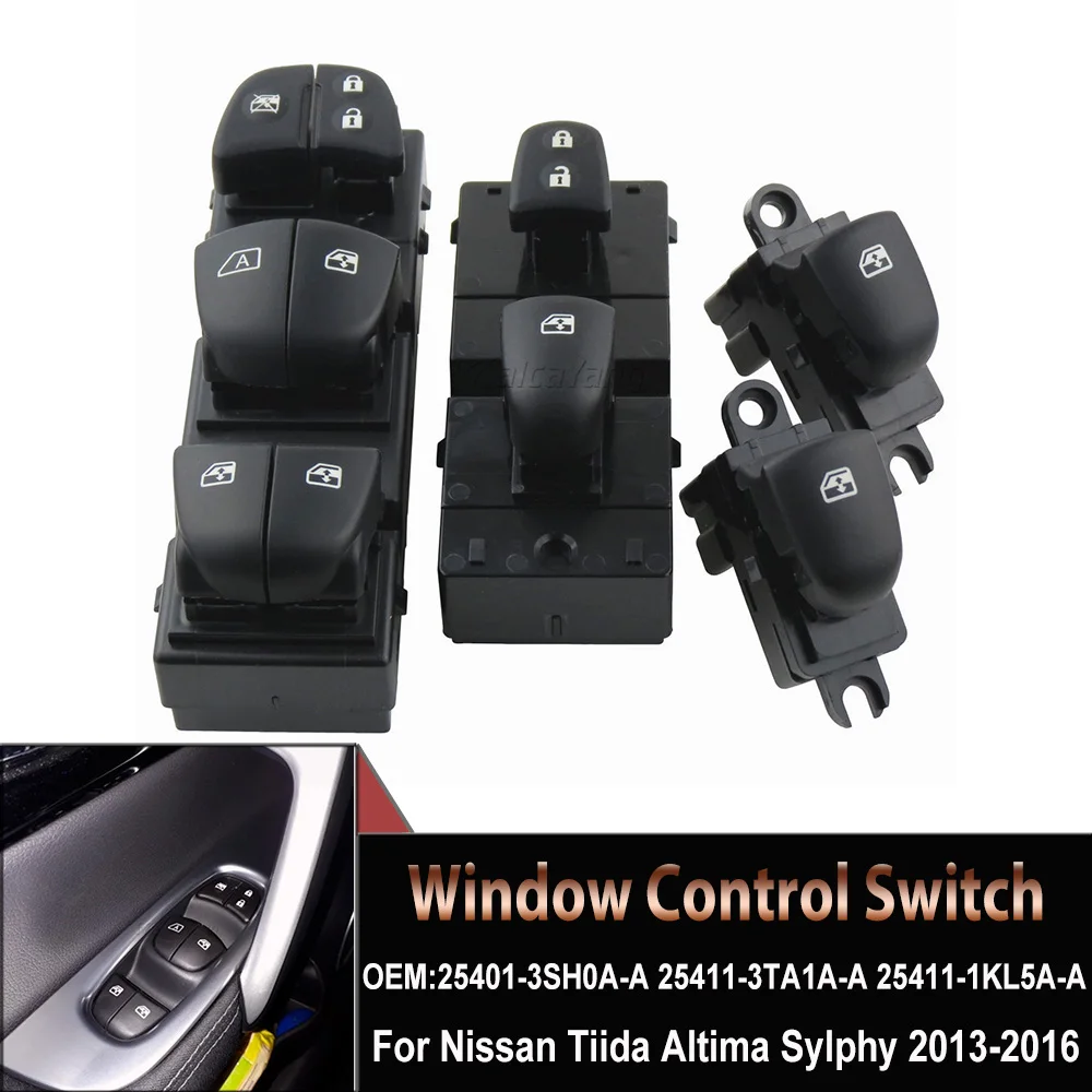 

Car Door Power Window Mirror Switch For Nissan Sentra Leaf JUKE Rogue X-Trail Qashqai 25401-3SH0A-A 25411-3TA1A-A 25411-1KL5A-A