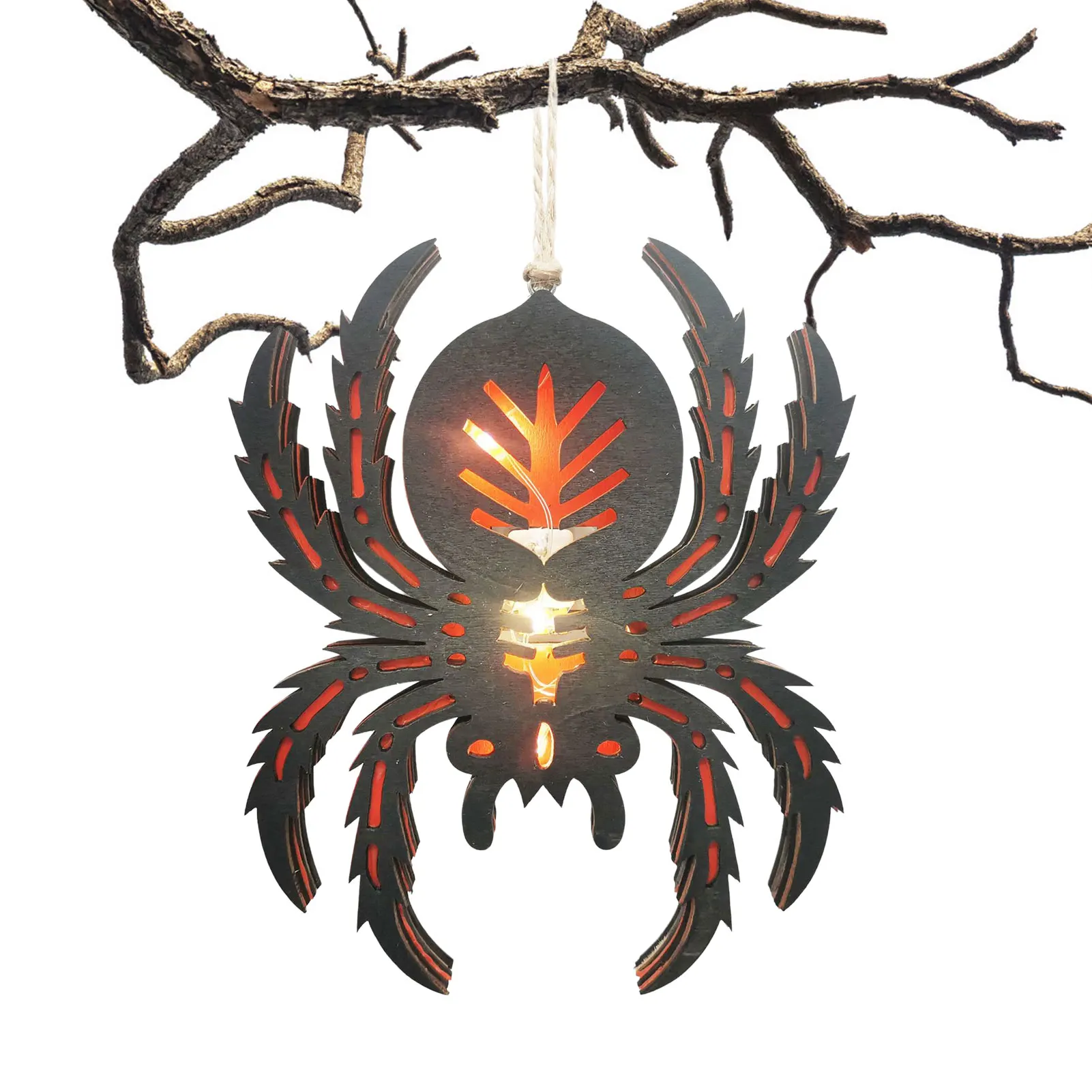 Halloween Glowing Spider Led Lighted Wood Spiders Tree Decor Horror Spider Pendant Decoration With Rope For Patio Lawn Garden
Halloween Glowing Spider Led Lighted Wood Spiders Tree Decor Horror Spider Pendant Decoration With Rope For Patio Lawn Garden