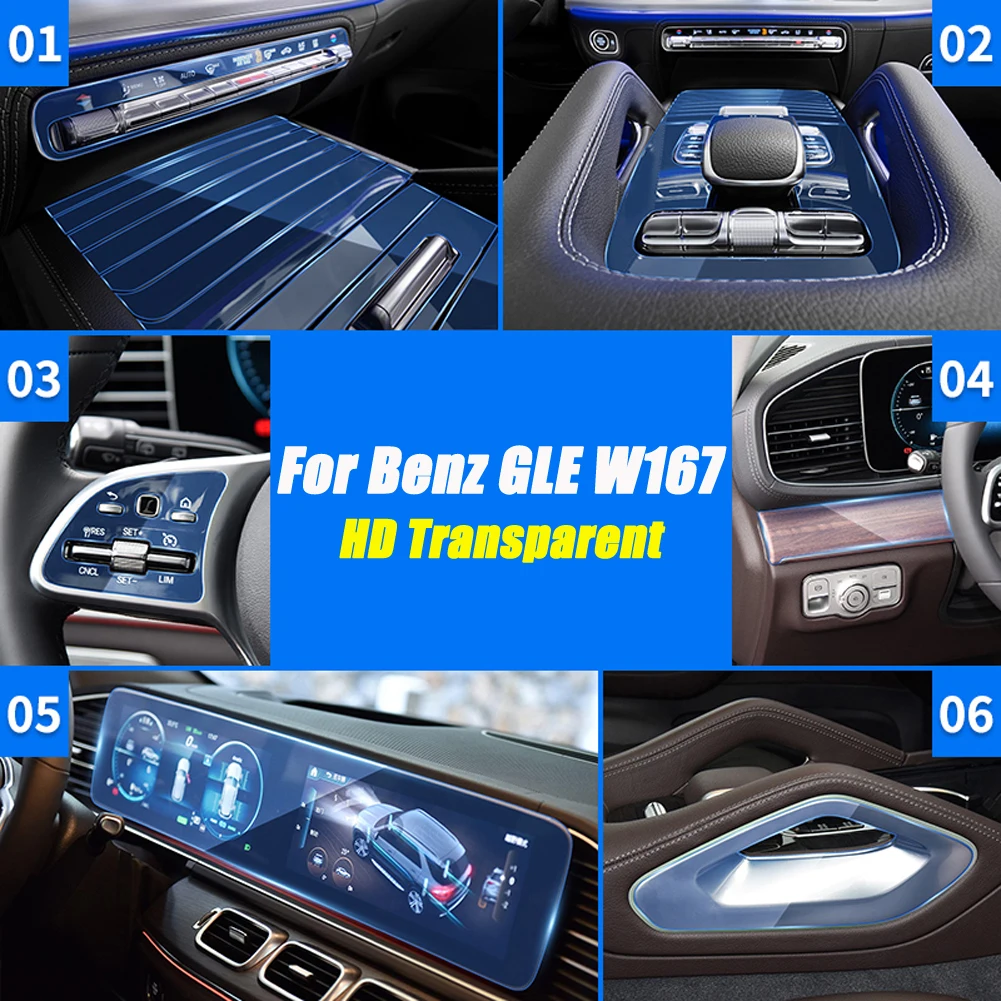 For Mercedes Benz GLE Class GLE350 GLE450 W167 V167 2020+ Car Center Console AC Navigation Full Set Interior TPU Protector Film
For Mercedes Benz GLE Class GLE350 GLE450 W167 V167 2020+ Car Center Console AC Navigation Full Set Interior TPU Protector Film