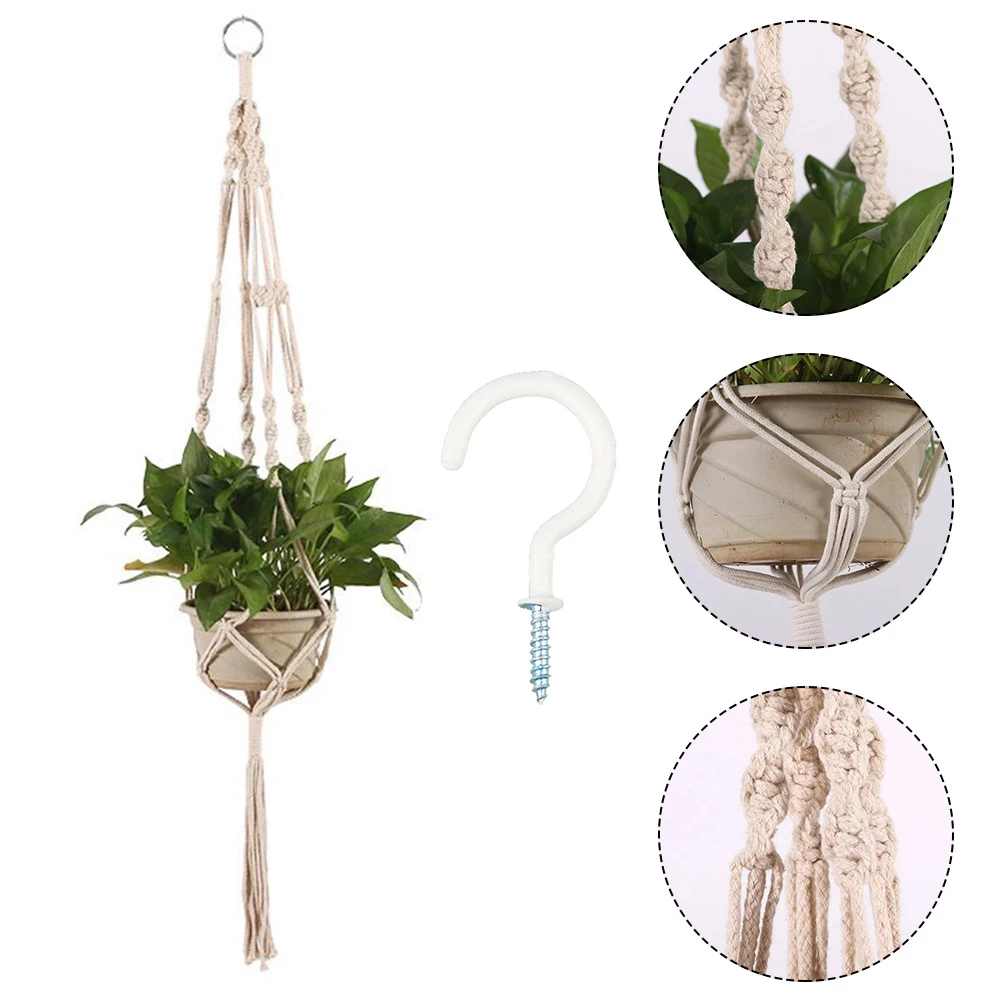 Macrame Handmade Plant Hanger Baskets Flower Pots Holder Balcony Hanging Decoration Knotted Lifting Rope Home Garden Supplies
Macrame Handmade Plant Hanger Baskets Flower Pots Holder Balcony Hanging Decoration Knotted Lifting Rope Home Garden Supplies