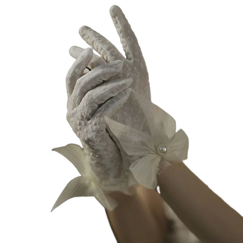 Pretty White Handmade Flower Wedding Wrist Bridal Gloves Full Finger Bow Short Lace Brides Bridesmaid Accessories
Pretty White Handmade Flower Wedding Wrist Bridal Gloves Full Finger Bow Short Lace Brides Bridesmaid Accessories