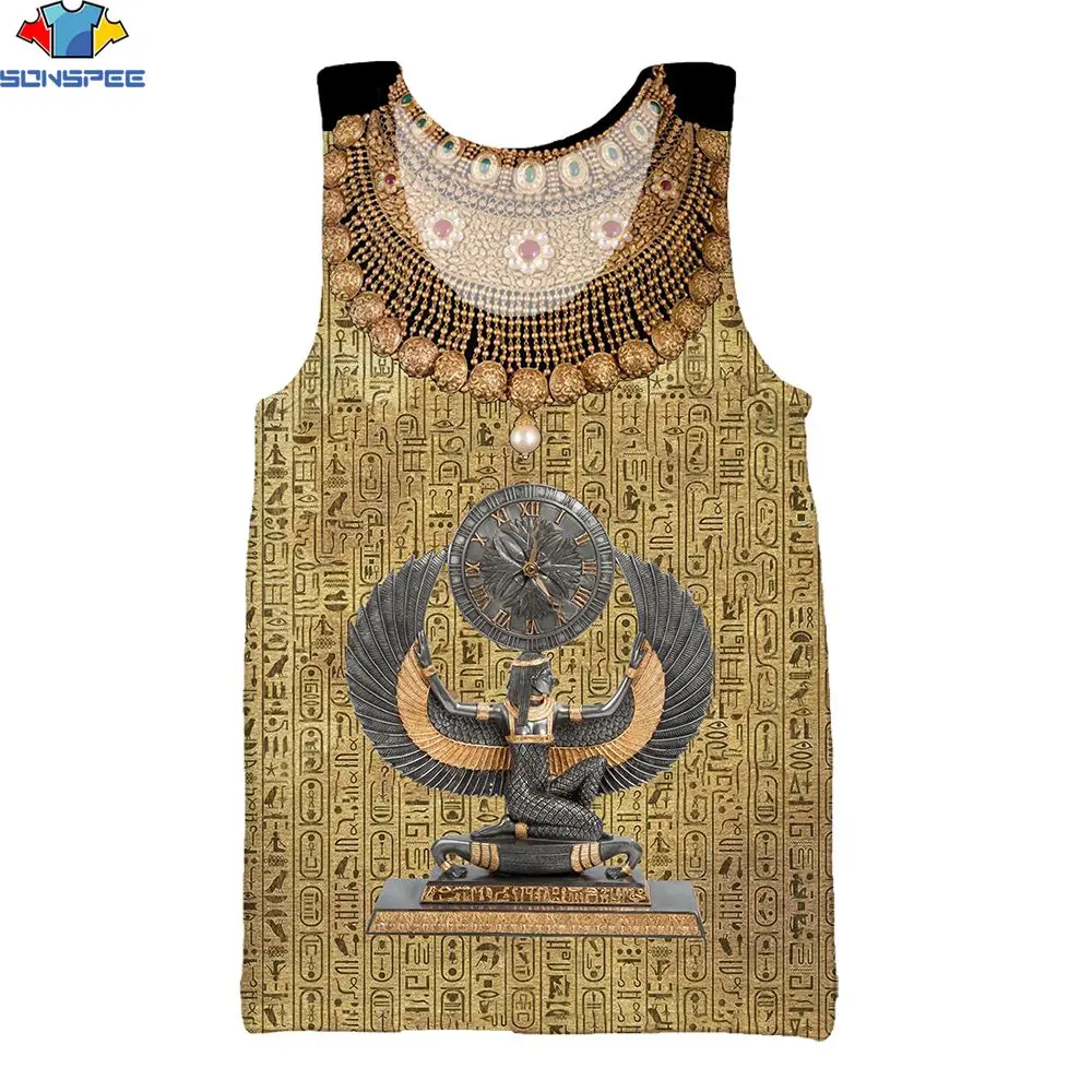 SONSPEE 3D Print Summer Men's Sports Vest Clock Egyptian Pharaoh Necklace New Retro Art Design Casual Fitness Sleeveless Tank To
SONSPEE 3D Print Summer Men's Sports Vest Clock Egyptian Pharaoh Necklace New Retro Art Design Casual Fitness Sleeveless Tank To