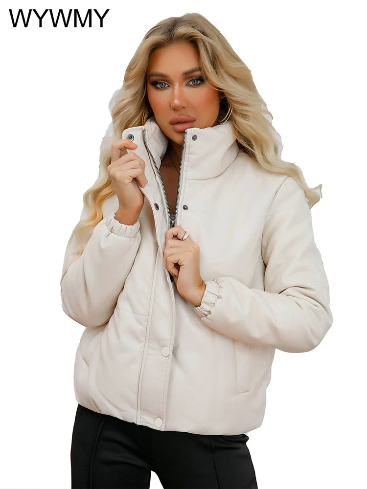 WYWMY Autumn and Winter Short PU Leather Jacket Women's Coat Thicken Warm Cotton Padded Coats Casual Bread Parkas Female Clothes
WYWMY Autumn and Winter Short PU Leather Jacket Women's Coat Thicken Warm Cotton Padded Coats Casual Bread Parkas Female Clothes
