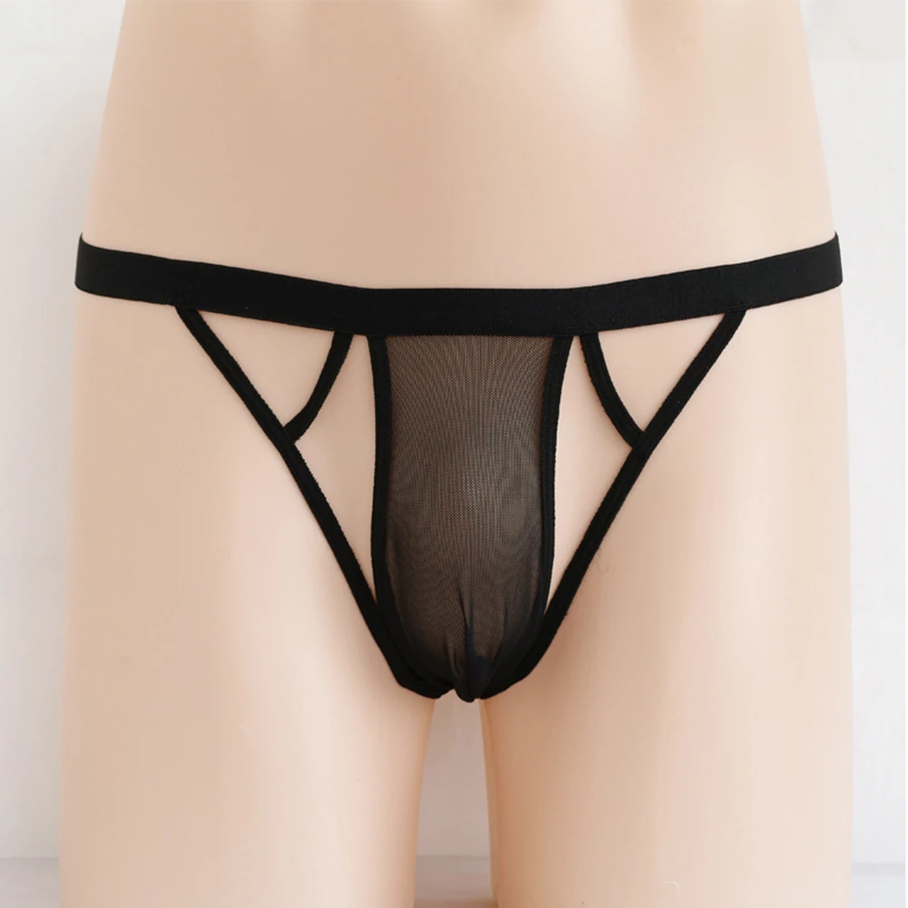 

Сексуальные мужские бикини стринги с заниженной талией, полые бриджи, Прозрачное нижнее белье, ультратонкие прозрачные сетчатые трусики, шелковистые мягкие трусики