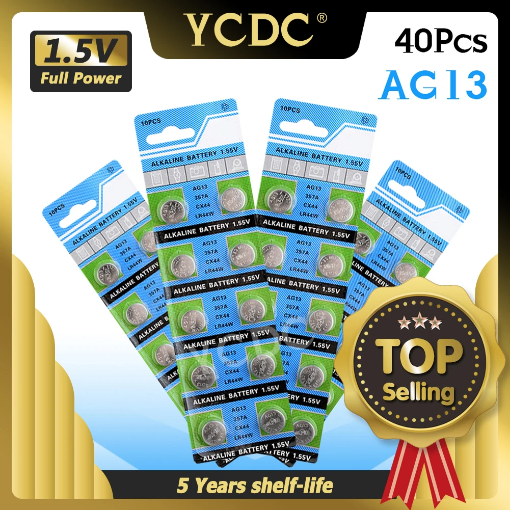 Батарейки щелочные YCDC, 40 шт., AG13 A76 303 357 GS14 LR44 SR44, L1154 LR1154 LR44 MS76 PX675A, 1,5 в, одноразовые
Батарейки щелочные YCDC, 40 шт., AG13 A76 303 357 GS14 LR44 SR44, L1154 LR1154 LR44 MS76 PX675A, 1,5 в, одноразовые