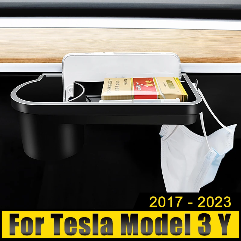 

Car Copilot Dashboard Phone Holder Self Adhesive Storage Box Organizer For Tesla Model 3 Y 2017 2018 2019 2020 2021 2022 2023