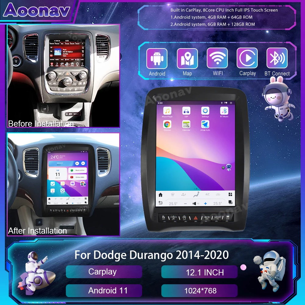 Автомобильная стереосистема для Dodge Durango 2014, 2015, 2016-2020, Android 11, мультимедиа, GPS-навигация, головное устройство Qualcomm Tesla Touch Carplay
Автомобильная стереосистема для Dodge Durango 2014, 2015, 2016-2020, Android 11, мультимедиа, GPS-навигация, головное устройство Qualcomm Tesla Touch Carplay