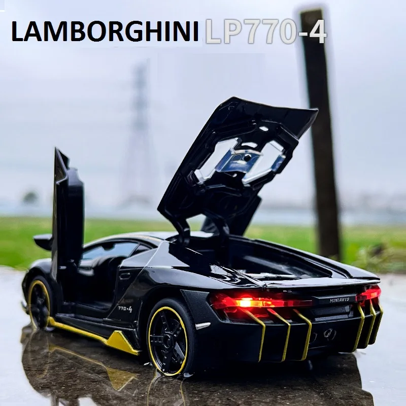 

Модель спортивного автомобиля Lambo LP770 из сплава, металлический Карманный Автомобиль, 3 двери, открывающиеся с откидной крышкой, коллекционные игрушки для детей, 1/32