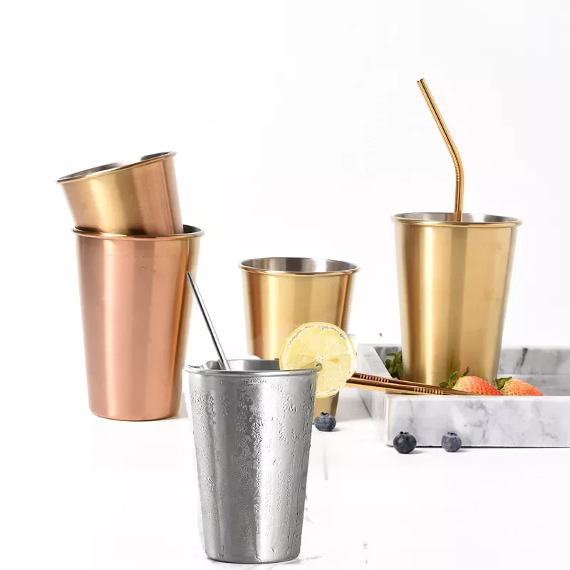 New in Gold Sliver Metal Wine Cup Stainless Steel Beer Milk Mugs Portable Coffee Whiskey Juice Cups Home Travel Camping Drink Mu
New in Gold Sliver Metal Wine Cup Stainless Steel Beer Milk Mugs Portable Coffee Whiskey Juice Cups Home Travel Camping Drink Mu