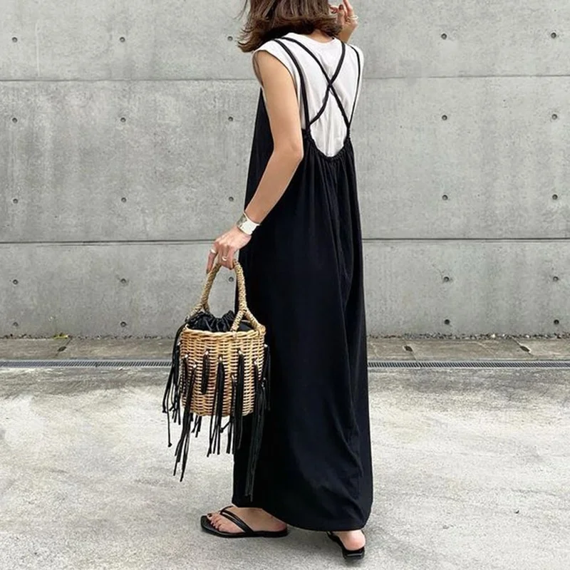 Women's Sleeveless Robe Loose O-neck Strap Skirt 2022 Pleated Fashion Casual Pure Color A-line One-piece Dress Vestido De Mujer
Women's Sleeveless Robe Loose O-neck Strap Skirt 2022 Pleated Fashion Casual Pure Color A-line One-piece Dress Vestido De Mujer