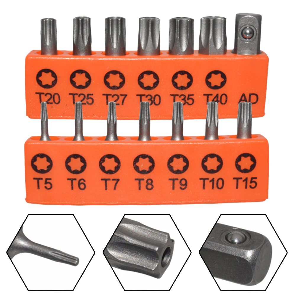 14pcs 25mm Torx Screwdriver Bits With Hole T5-T40 Electric Screw Driver Bit Set 1/4in Hex Shank Screwdrivers Bit
14pcs 25mm Torx Screwdriver Bits With Hole T5-T40 Electric Screw Driver Bit Set 1/4in Hex Shank Screwdrivers Bit