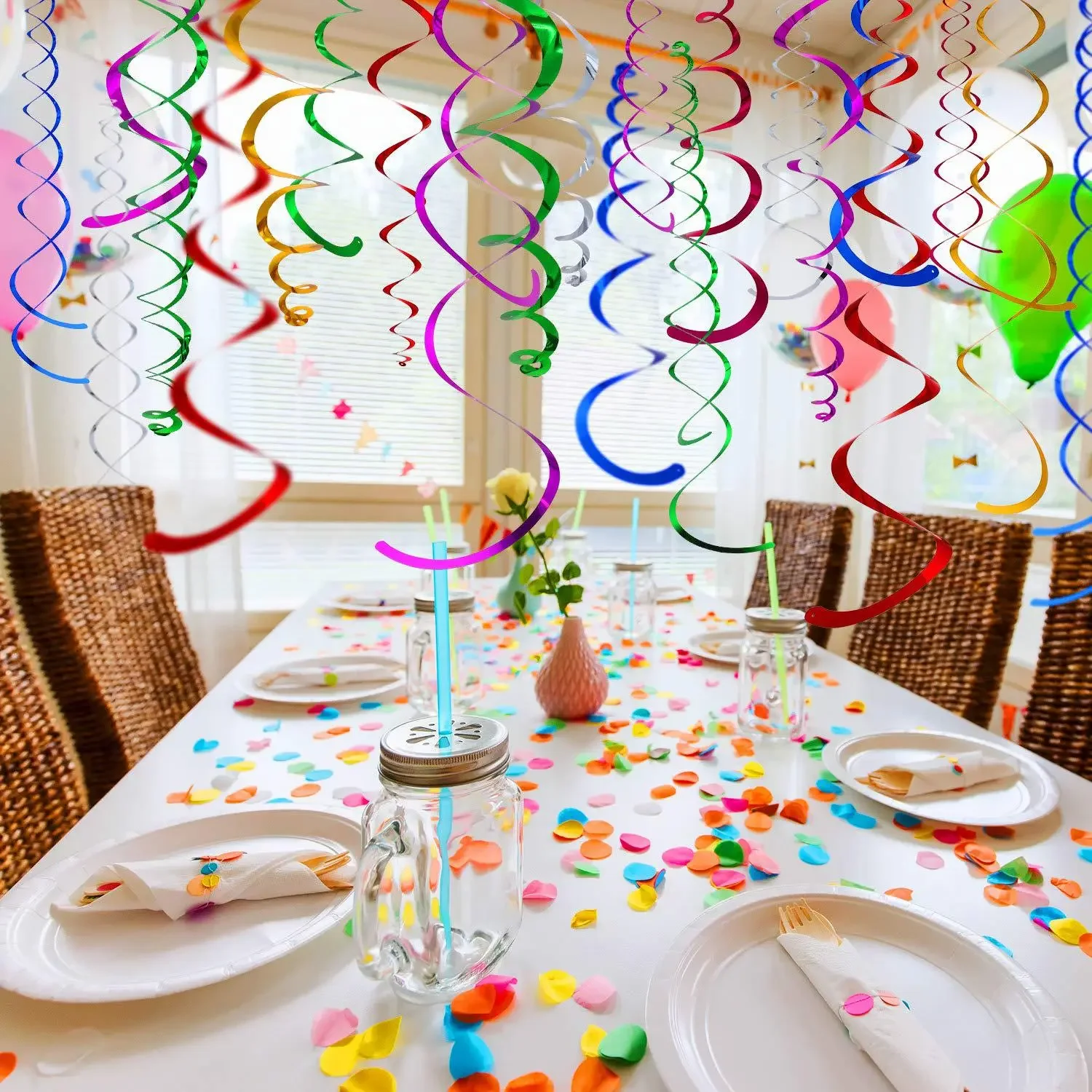 Birthday Party Decorative Metallic Ceiling Hanging Swirl Whirls Baby Shower Wedding Party New Year Tinsel Decorations
Birthday Party Decorative Metallic Ceiling Hanging Swirl Whirls Baby Shower Wedding Party New Year Tinsel Decorations