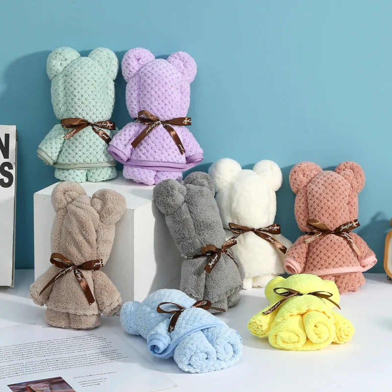 Bath Towel Creative Bear Towel for Hand Gift Wholesale Coral Velvet Household Bathroom Towel Bear Handbag Holiday Birthday Gift
Bath Towel Creative Bear Towel for Hand Gift Wholesale Coral Velvet Household Bathroom Towel Bear Handbag Holiday Birthday Gift