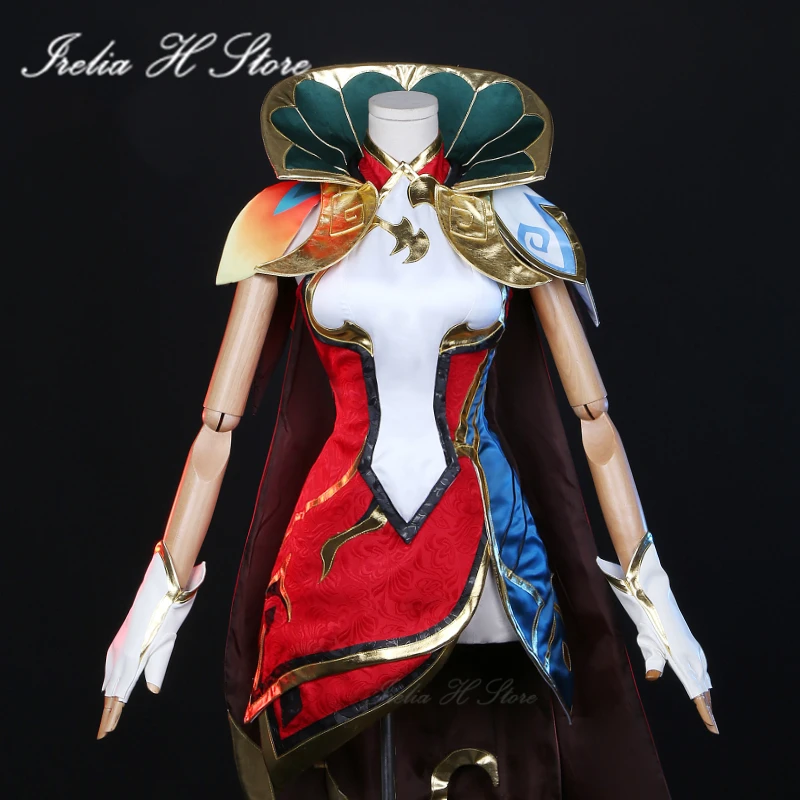 

｛stock｝Irelia H Store LOL Brave Phoenix Xayah Cosplay Costume Halloween dress female with cloak