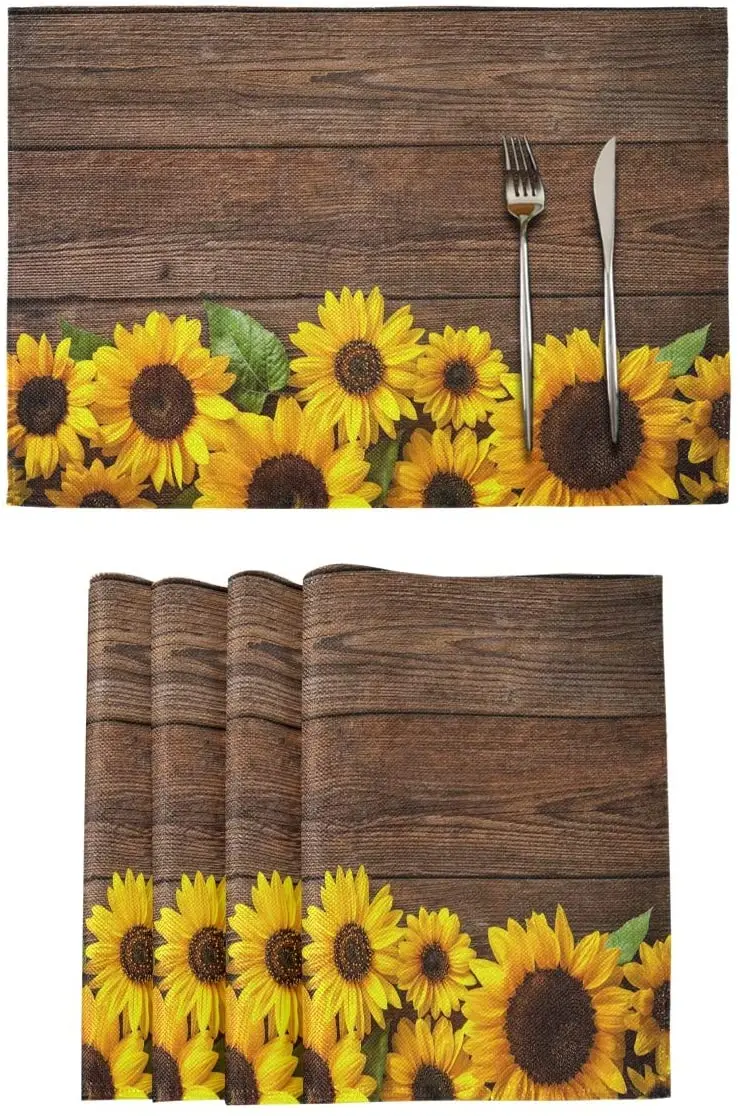 Sunflower Placemats Non-Slip Heat Resistant Washable Table Mats for Kitchen Dining Table Decor 12" X 18", Set of 4
Sunflower Placemats Non-Slip Heat Resistant Washable Table Mats for Kitchen Dining Table Decor 12" X 18", Set of 4