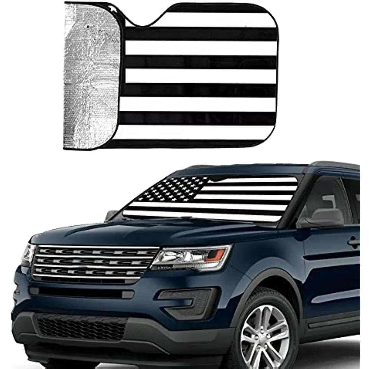 Black and White USA Flag Car Windshield Sun Shade Front Window Blocks UV Rays Accordion Folding Visor Protector Shield Auto Suns
Black and White USA Flag Car Windshield Sun Shade Front Window Blocks UV Rays Accordion Folding Visor Protector Shield Auto Suns