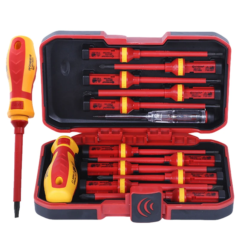 U50 13/Pcs Insulated Screwdriver Set 1000V Slotted Phillips Screw Driver Bits Kit With Tester Pen Electricians Hand Tools
U50 13/Pcs Insulated Screwdriver Set 1000V Slotted Phillips Screw Driver Bits Kit With Tester Pen Electricians Hand Tools