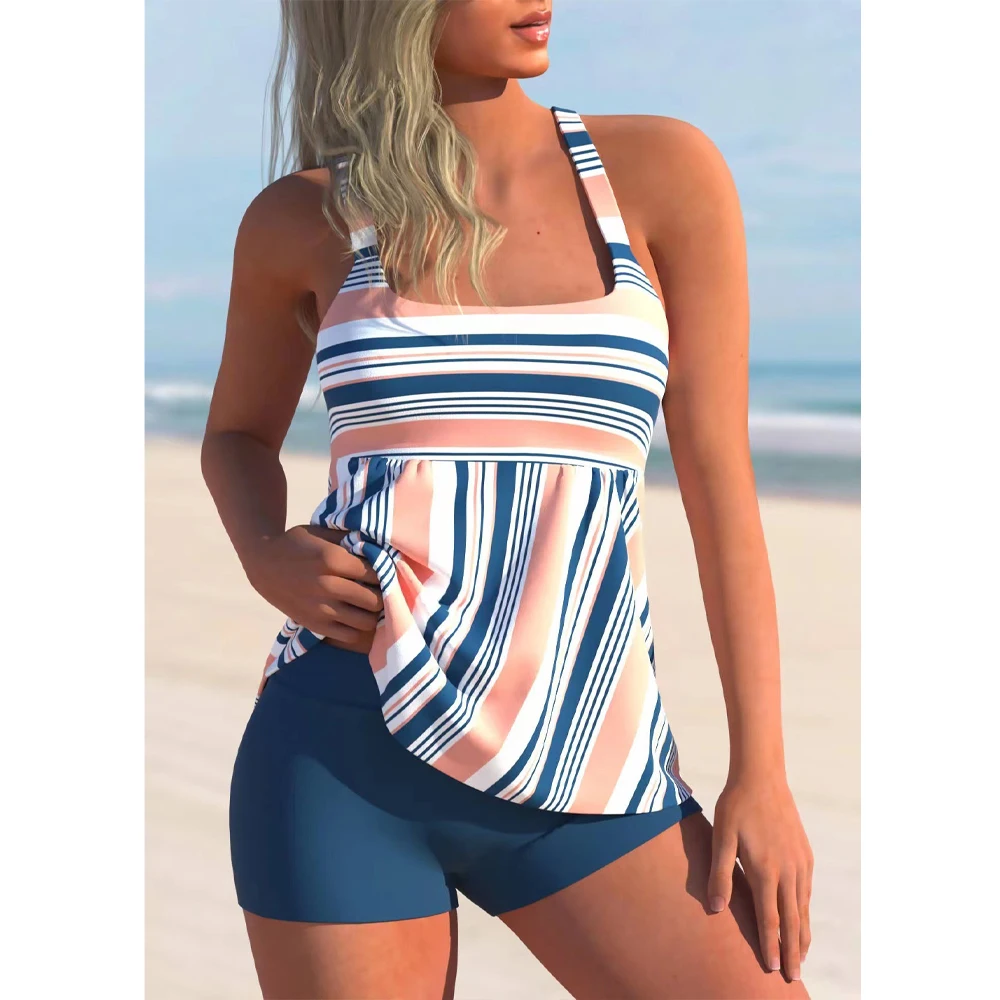 Striped Two Pieces Tankini Swimsuit Women 2022 New Sling High Waist Swimwear Brazilian Biquini Female Beachwear Bahitng Suit
Striped Two Pieces Tankini Swimsuit Women 2022 New Sling High Waist Swimwear Brazilian Biquini Female Beachwear Bahitng Suit