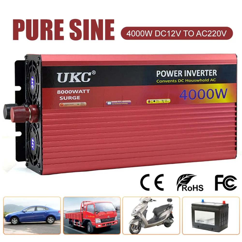 2500W 4000W Modified Sine Wave Solar Power Inverter DC12V 24V to AC 220V Portable Car Power Converter with USB for Home Travel
2500W 4000W Modified Sine Wave Solar Power Inverter DC12V 24V to AC 220V Portable Car Power Converter with USB for Home Travel