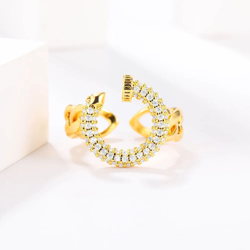 Luxury Nail Type C Zircon Stainless Steel Ring Color Gold Lady's Rings Exquisite Fashion Jewelry Male Wedding The Best Gift
Luxury Nail Type C Zircon Stainless Steel Ring Color Gold Lady's Rings Exquisite Fashion Jewelry Male Wedding The Best Gift