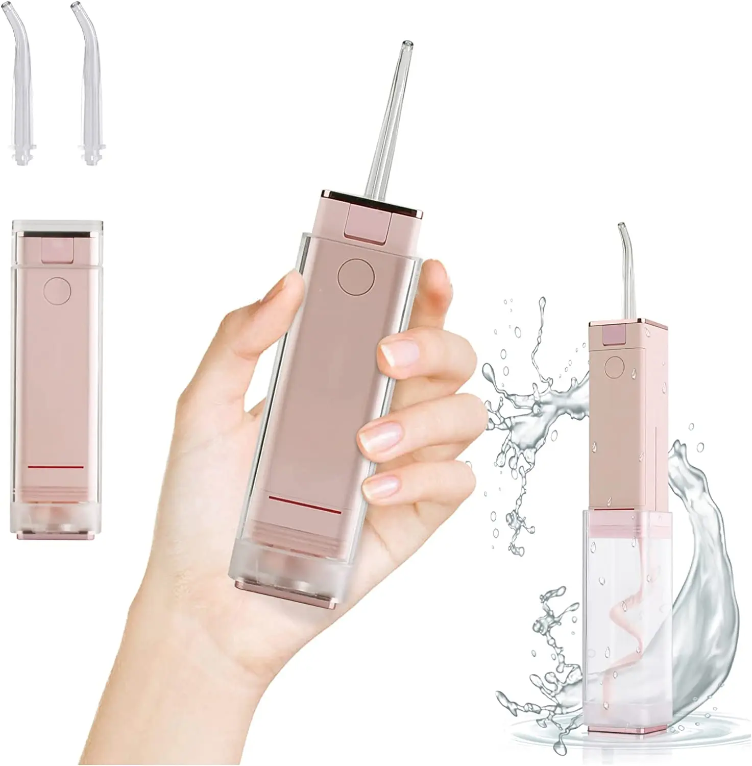 Water Flosser with 60ML Water Tank, USB Rechargeable, IPX65 Waterproof, 2 Modes (Pink)
Water Flosser with 60ML Water Tank, USB Rechargeable, IPX65 Waterproof, 2 Modes (Pink)