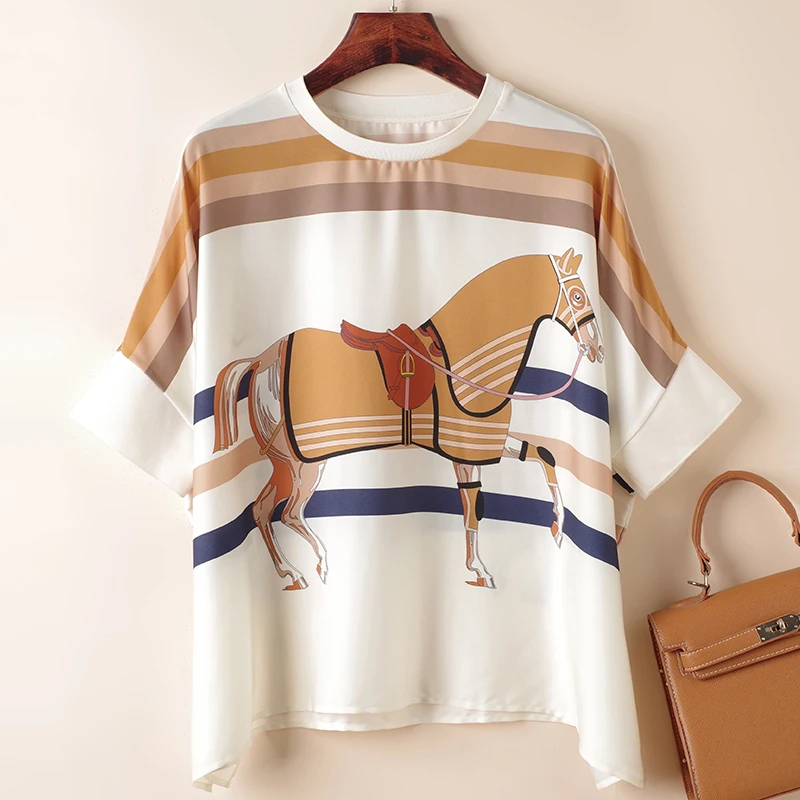 Real Silk Blouses For Women Fashion Shirts 2023 Summer Batwing Sleeve Woman Animal Print Shirt Loose Tops Women's Casual Blouse
Real Silk Blouses For Women Fashion Shirts 2023 Summer Batwing Sleeve Woman Animal Print Shirt Loose Tops Women's Casual Blouse