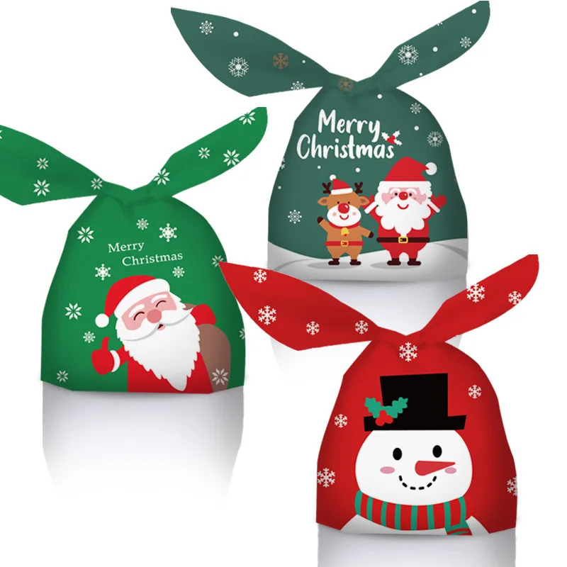 Cartoon Christmas Rabbit Ear Candy Bags Plastic Santa Claus Snowman Candy Bags For Home Noel Navidad Cookies Packing Gift Supply
Cartoon Christmas Rabbit Ear Candy Bags Plastic Santa Claus Snowman Candy Bags For Home Noel Navidad Cookies Packing Gift Supply
