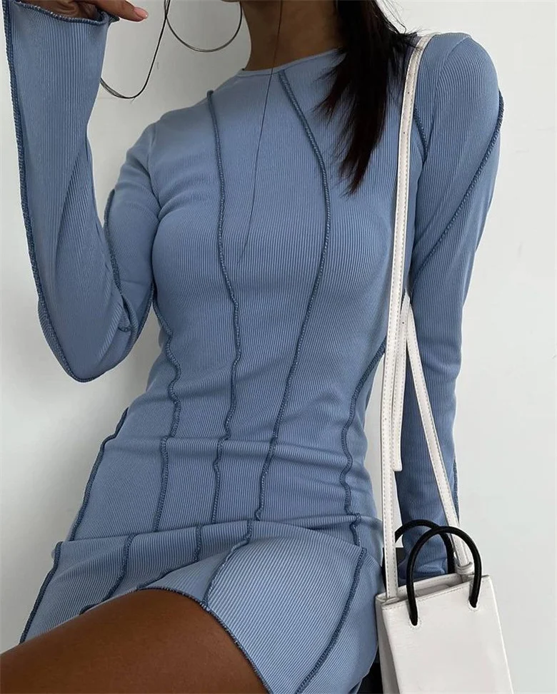 2023 Sexy Ribber Knitted Bodycon Dresses For Women Striped Long Sleeve Club Party O Neck Dress Mini Vestidos Lady Y2K Streetwear
2023 Sexy Ribber Knitted Bodycon Dresses For Women Striped Long Sleeve Club Party O Neck Dress Mini Vestidos Lady Y2K Streetwear