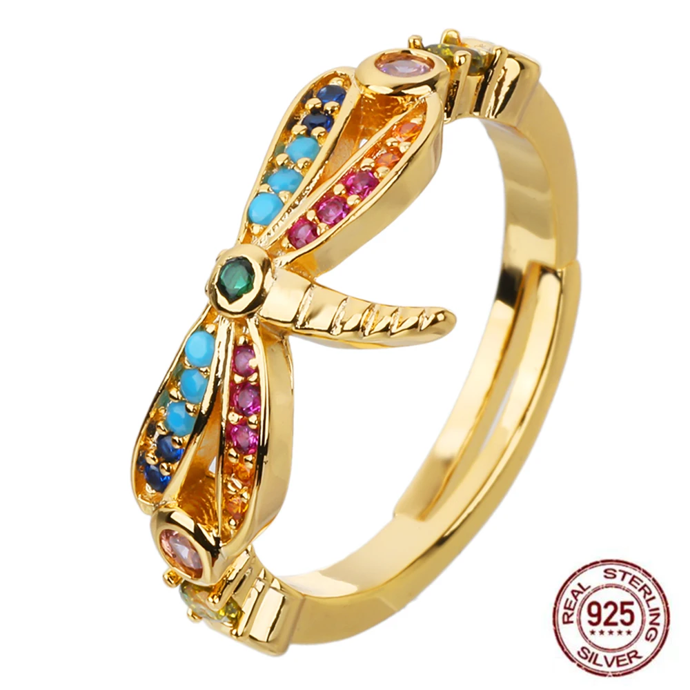 Poulisa Dragonfly Moissanite Open Ring 925 Sterling Silver AAA+ Colorful Zircon Rings S925 for Women Adjustable Hypoallergenic
Poulisa Dragonfly Moissanite Open Ring 925 Sterling Silver AAA+ Colorful Zircon Rings S925 for Women Adjustable Hypoallergenic