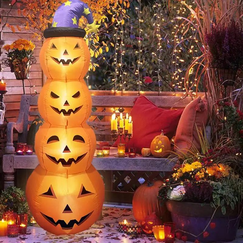 

Halloween Inflatable Pumpkins Lights Decor Blow Up Pumpkin Stacked Halloween Decorations Outer Decoration Party Yard Decoration