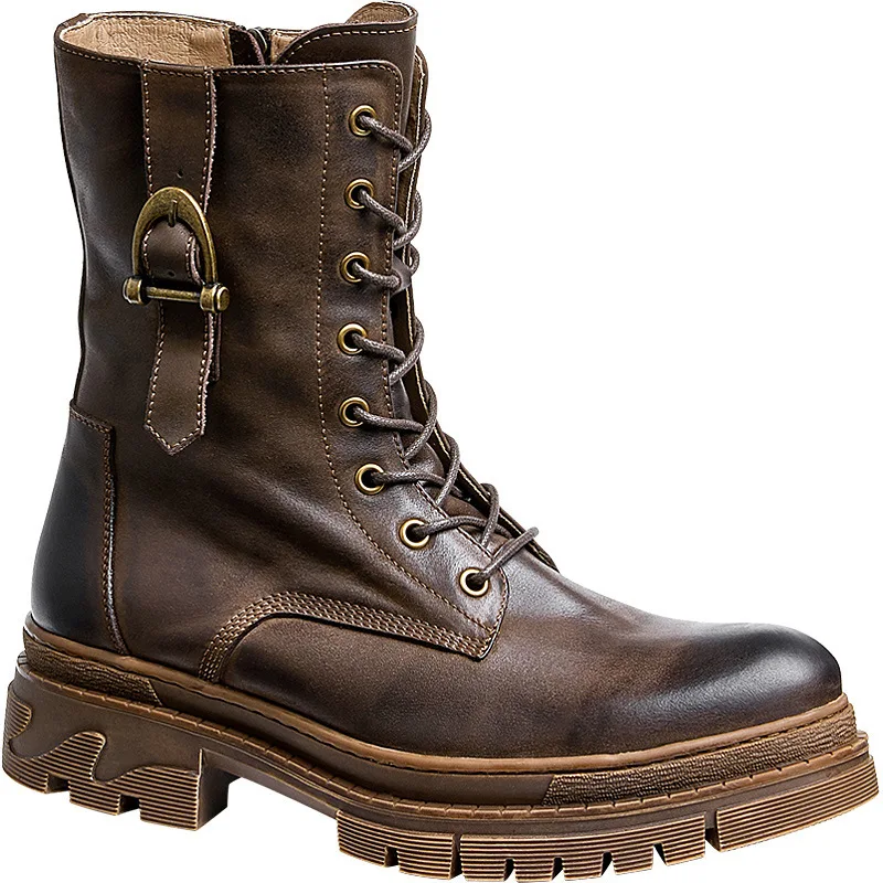 Cowhide Thick-soled Boots Men Tide Short Boots Motorcycle Boots Tooling Boots High-top Slip on Genuine Leather Steel Toe Shoes
Cowhide Thick-soled Boots Men Tide Short Boots Motorcycle Boots Tooling Boots High-top Slip on Genuine Leather Steel Toe Shoes