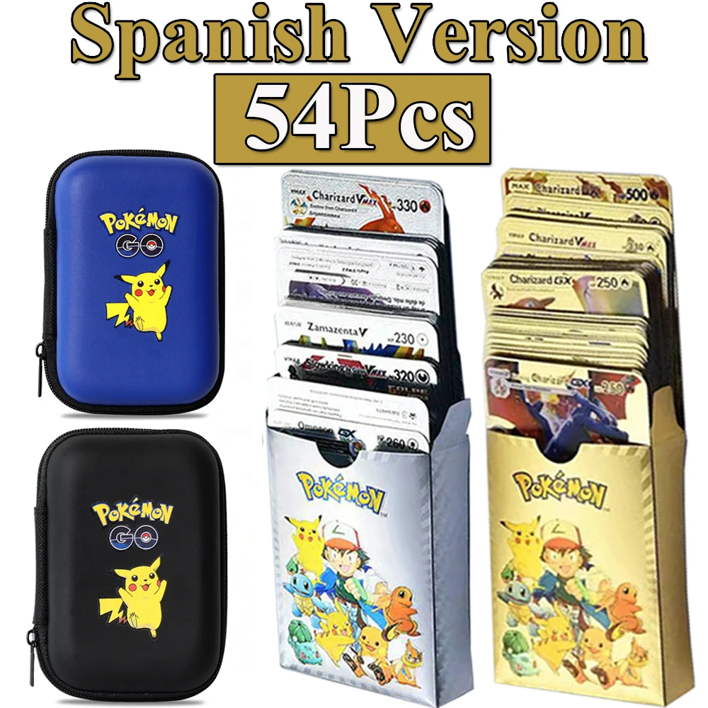 27-54pcs With Bag Spanish Pokemon Cards Game Metalicas Collection Gold foil Cards Metal Card GX Card PIKACHU Charizard V Vmax
27-54pcs With Bag Spanish Pokemon Cards Game Metalicas Collection Gold foil Cards Metal Card GX Card PIKACHU Charizard V Vmax