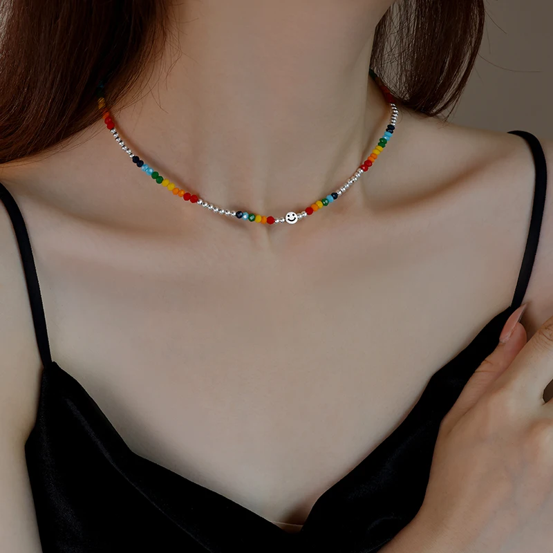 Colorful Orb Necklace Female 925 Sterling Silver Spring and Summer Fashion Collarbone Chain Choker New Design Accessories
Colorful Orb Necklace Female 925 Sterling Silver Spring and Summer Fashion Collarbone Chain Choker New Design Accessories