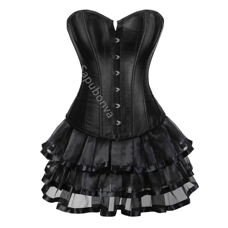 Corset Dress Overbust Gothic Lolita Victorian Plus Size Lace Flower Bustier With Skirt Tutu Fashion Halloween Costumes Sexy
Corset Dress Overbust Gothic Lolita Victorian Plus Size Lace Flower Bustier With Skirt Tutu Fashion Halloween Costumes Sexy