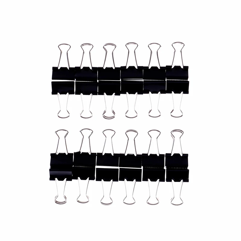 Metal Binder Paper Grip 12pcs Black Document School Clips 15mm Foldback Stationery Office Paper Clip Clips Clamps
Metal Binder Paper Grip 12pcs Black Document School Clips 15mm Foldback Stationery Office Paper Clip Clips Clamps