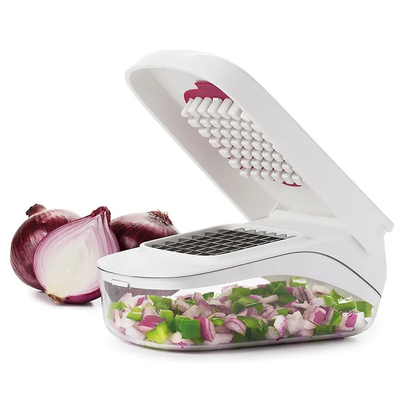 Vegetable Chopper,Food Chopper, Stainless Steel Kitchen Cutter with Easy-Pour Opening, Suitable for Onion, Potato, Tomato
Vegetable Chopper,Food Chopper, Stainless Steel Kitchen Cutter with Easy-Pour Opening, Suitable for Onion, Potato, Tomato