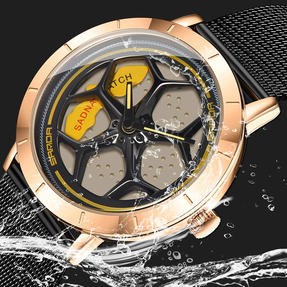 Men Car Wheel Quartz Wristwatch Fashion Rim Hub Waterproof Sport Watch Stainless Steel Car Wheel Rotating Dial Man Clock Relogio
Men Car Wheel Quartz Wristwatch Fashion Rim Hub Waterproof Sport Watch Stainless Steel Car Wheel Rotating Dial Man Clock Relogio