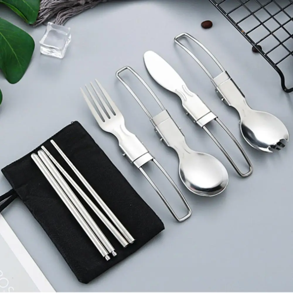 5 pcs 1 set Portable Outdoor Camping Travel Picnic Foldable Stainless Steel Cutlery Set Spoon Fork Knife tableware
5 pcs 1 set Portable Outdoor Camping Travel Picnic Foldable Stainless Steel Cutlery Set Spoon Fork Knife tableware