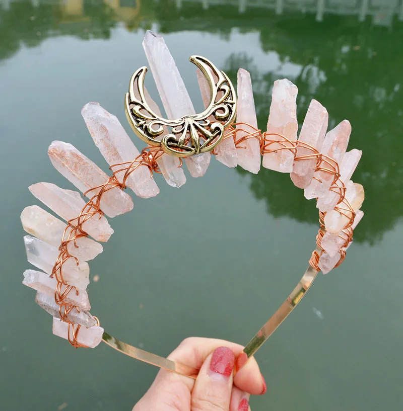 Rose Quartz Crystal Crown La Rosa Pale Pink Quartz Tiara, Mermaid, Bridal, Boho Bride, Headpiece, Wedding, Eclectic Headband
Rose Quartz Crystal Crown La Rosa Pale Pink Quartz Tiara, Mermaid, Bridal, Boho Bride, Headpiece, Wedding, Eclectic Headband