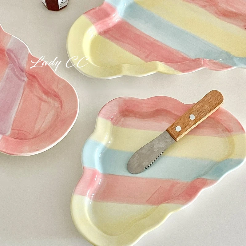 LadyCC Colorful Cloud Dinner Plate Ceramic Plates for Dinner Plates Ceramic Hand-painted Kawaii Dessert Plate Flat Plate
LadyCC Colorful Cloud Dinner Plate Ceramic Plates for Dinner Plates Ceramic Hand-painted Kawaii Dessert Plate Flat Plate