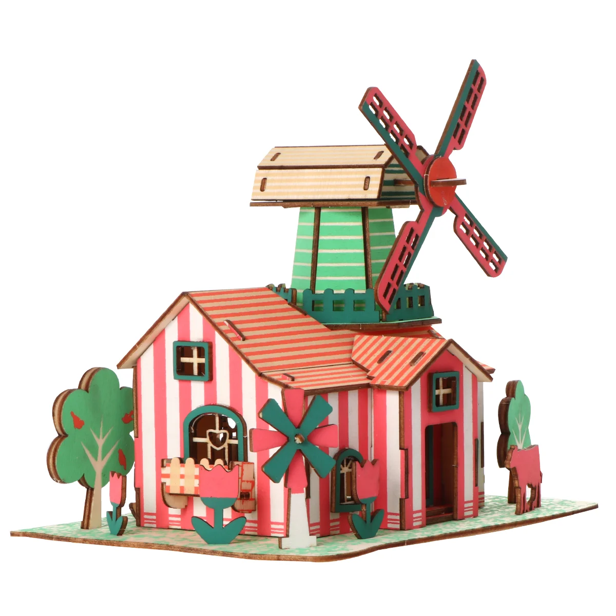 

3D House Puzzle Wood Building Puzzle Jigsaw Puzzle Model Educational Craft Construction Model Assemble Unfinished Hobby Toys