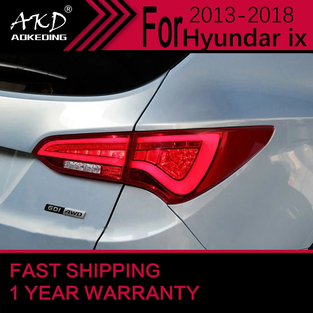 

Автомобильные фары для Hyundai IX45, новая модель Santa Fe светодиодный Tail 2013-2018, задний стоп-сигнал, тормозной сигнал, DRL, задние автомобильные аксессуары