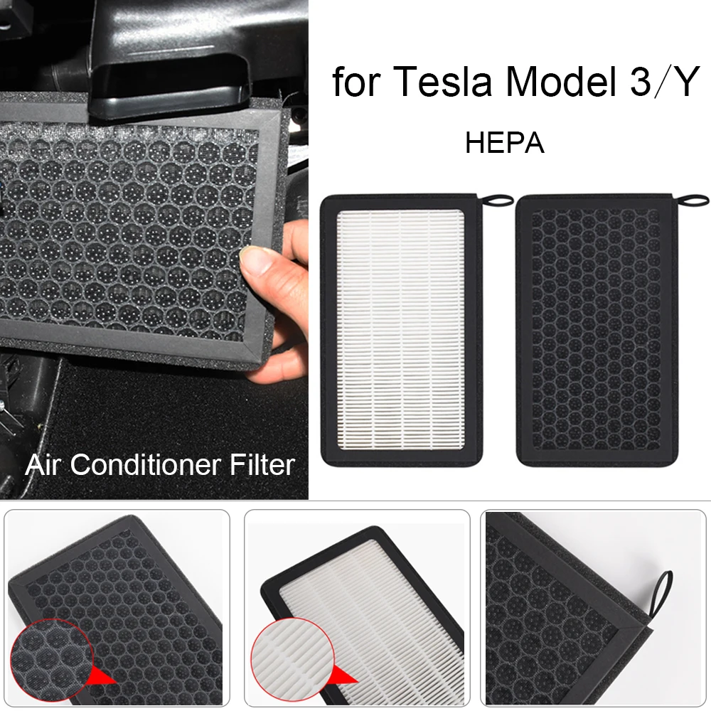 1 Pair Auto Activated Carbon Air Conditioner Filter for Tesla Model 3 Model Y Cabin Air-filters HEPA Car Accessories 
1 Pair Auto Activated Carbon Air Conditioner Filter for Tesla Model 3 Model Y Cabin Air-filters HEPA Car Accessories